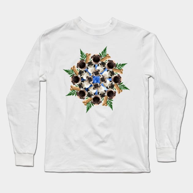 Cutie pug mandala Long Sleeve T-Shirt by burenkaUA